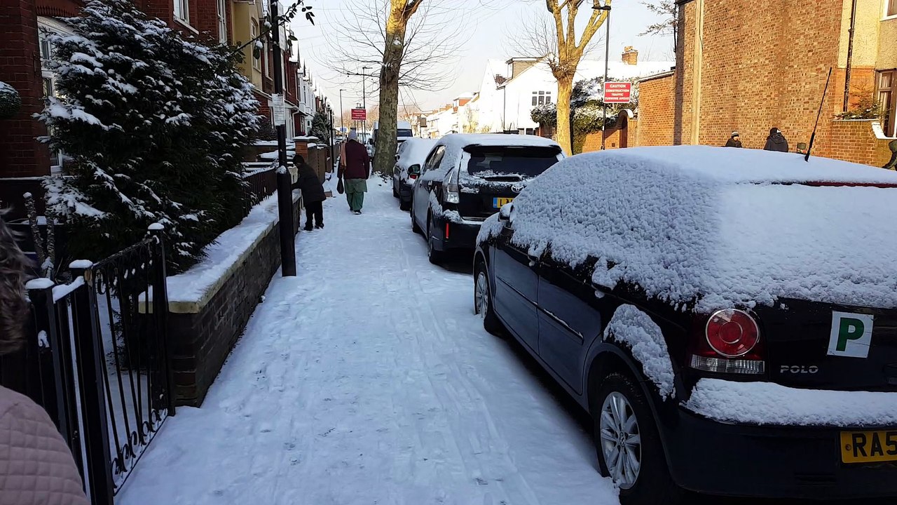 Snow falling Southall UK 2018 PART 3