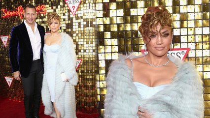 Download Video: 'I though they only hired 19-year-old models!': Jennifer Lopez, 48, stuns at Guess party with Alex Rodriguez as she says she feels 'powerful' to front new campaign.