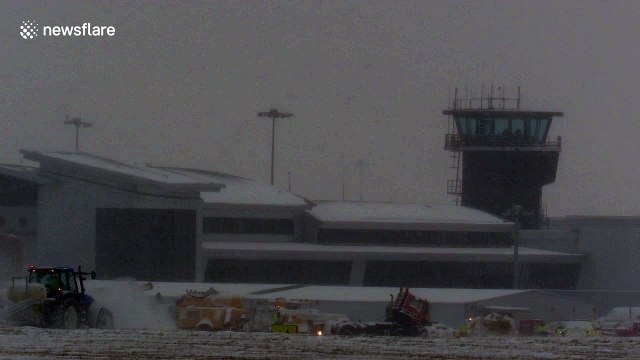 Leeds Bradford Airport closes temporarily for snow clearance
