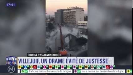 A Villejuif, drame évité de justesse dans l'effondrement d'un garage