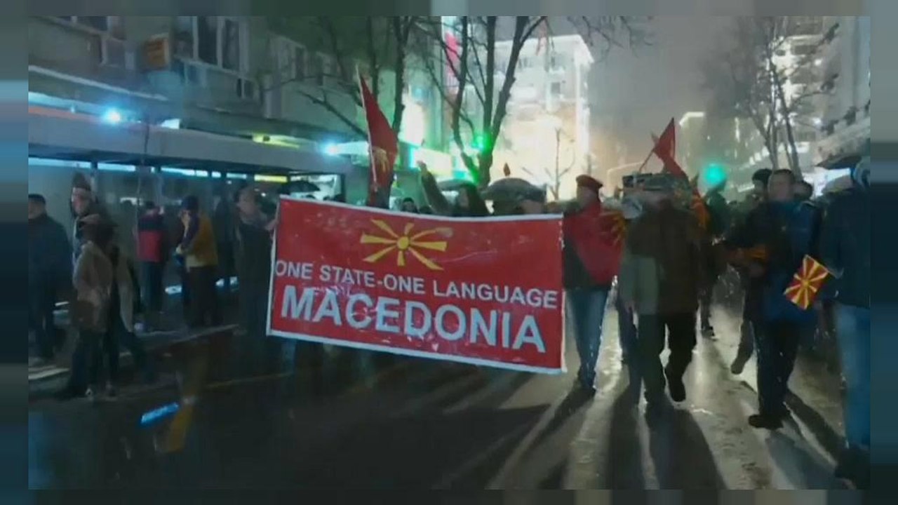 Macedonians protest name change demanded by neighbouring Greece