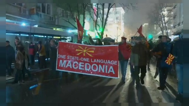 Macedonians protest name change demanded by neighbouring Greece