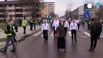 Lone woman faces down neo-Nazis in Sweden