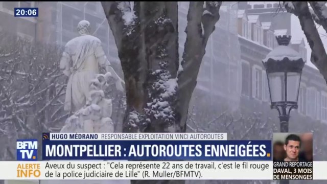 À cause de la neige, l'accès à Montpellier est rendu difficile , signale Vinci Autoroutes