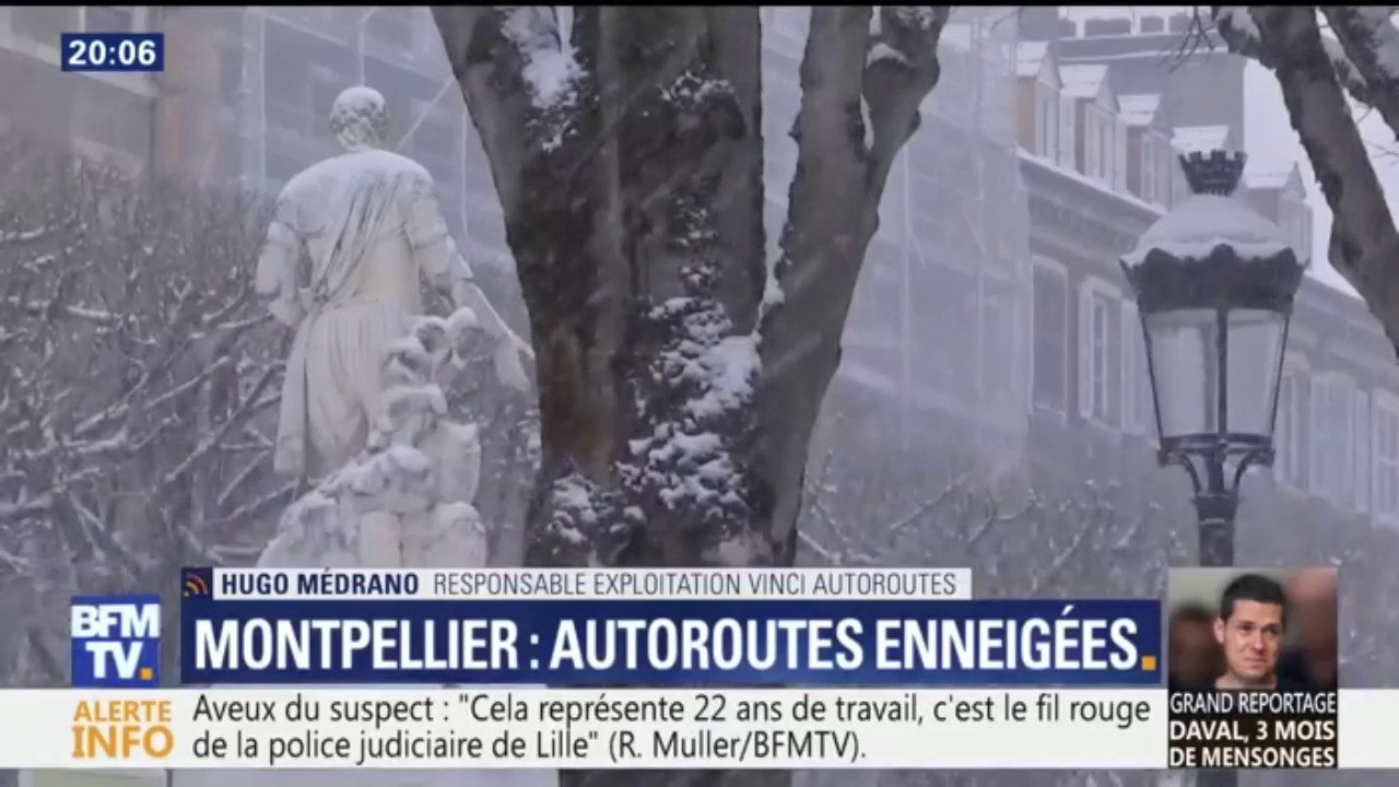 À cause de la neige, "l'accès à Montpellier est rendu difficile", signale Vinci Autoroutes