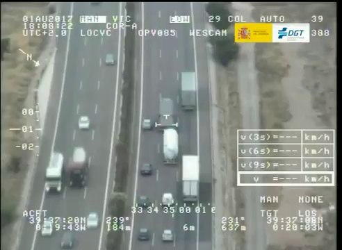 VÍDEO: Pegasus lo ve todo, 3 camiones adelantándose en paralelo