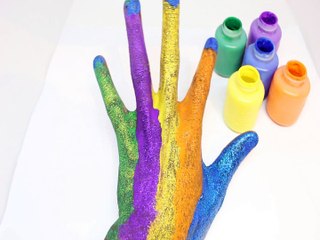 Learn Colors with Body Paint & Finger Family Song Nursery Rhymes | Learning Video for Children