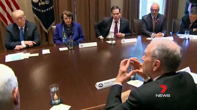 _I'm going to write an order on bump stocks_ Trump On Guns. He also told Senators you're afraid of the NRA