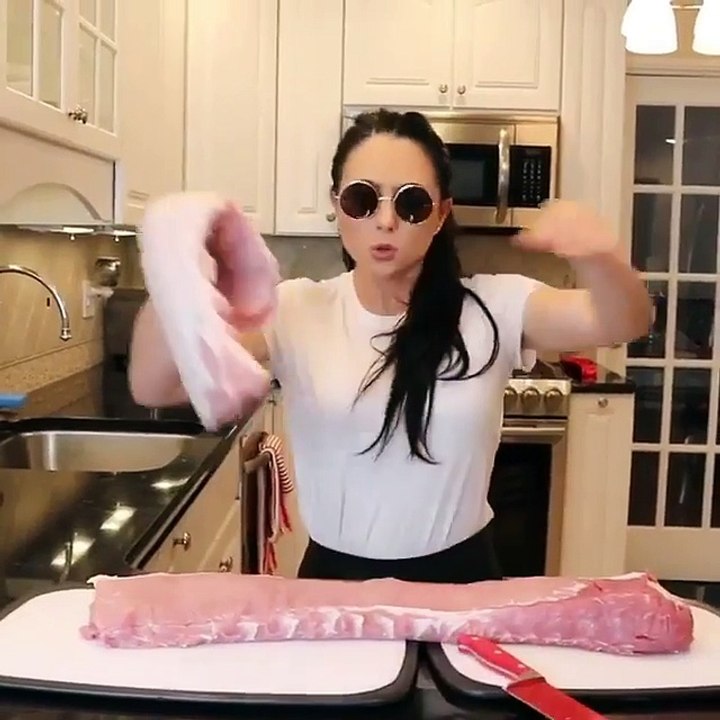 Worst Butchering Skills Ever! This girl is trying to be funny!