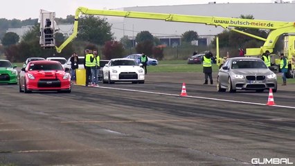 900 HP GT-R - drag racing vs , Lamborghini, Ferrari, m3