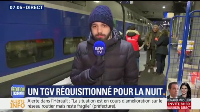 Près de 140 passagers ont dormi dans un TGV en gare de Montpellier à cause de la neige
