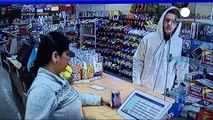 Female shopkeeper fights off gun wielding thief, Georgia