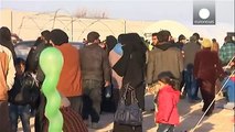 Syrian refugees flee to Turkey border as Aleppo assault intensifies