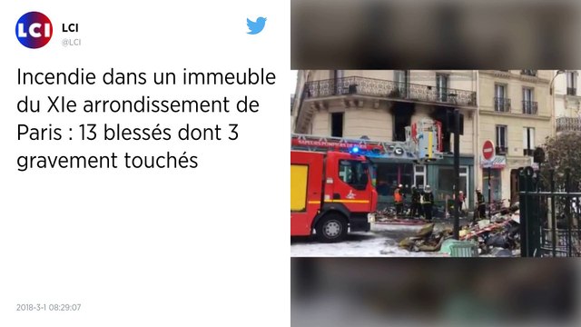 Paris. 13 blessés, dont 3 grièvement, dans l'incendie d'un immeuble.