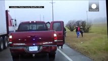 GRAPHIC dashcam: Truck plows over traffic cop