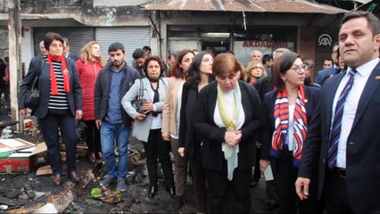 CHP'li kadın milletvekilleri yangında zarar gören esnafı ziyaret etti - OSMANİYE