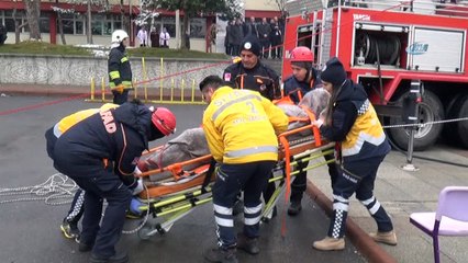 Sivas'ta gerçeğini aratmayan yangın tatbikatı