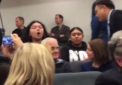 Protester Removed After Heckling Treasury Secretary Mnuchin During UCLA Speech