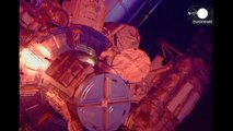 Astronauts go on spacewalk for new work on ISS