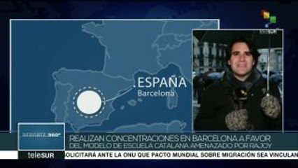 Concentraciones en Barcelona a favor del modelo de escuela catalana