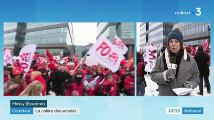 Carrefour : les salariés manifestent contre la suppression d'emplois