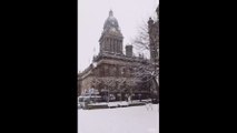 Town Hall In The Falling Snow