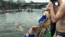 Prague swimmers take traditional winter plunge