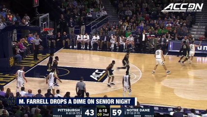 Matt Farrell's Dime Leads To John Mooney Dunk For Notre Dame vs. Pitt