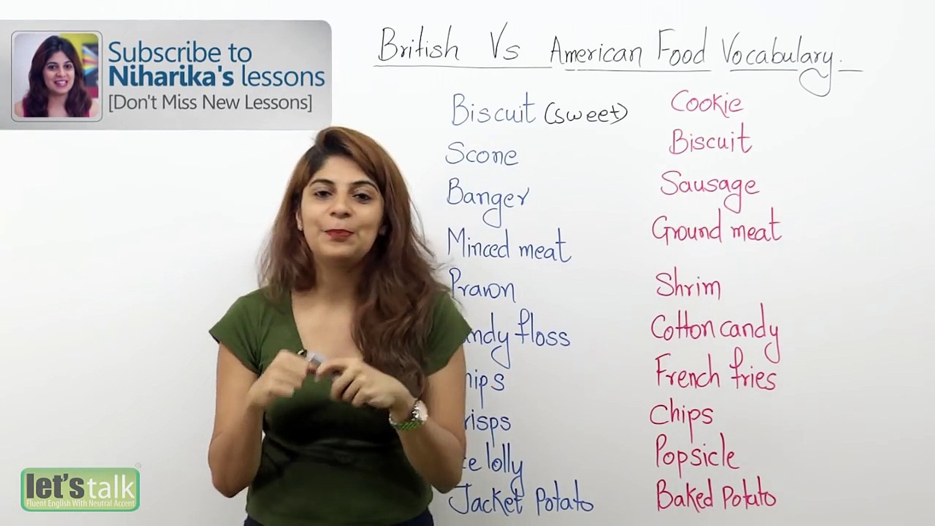 Difference between British English and American English (Food Vocabulary) - Speak Fluent English