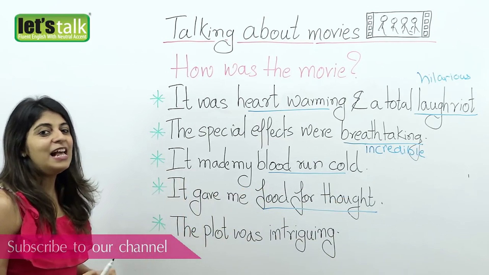 Talking about movies in English - Free Spoken English Lesson (ESL)