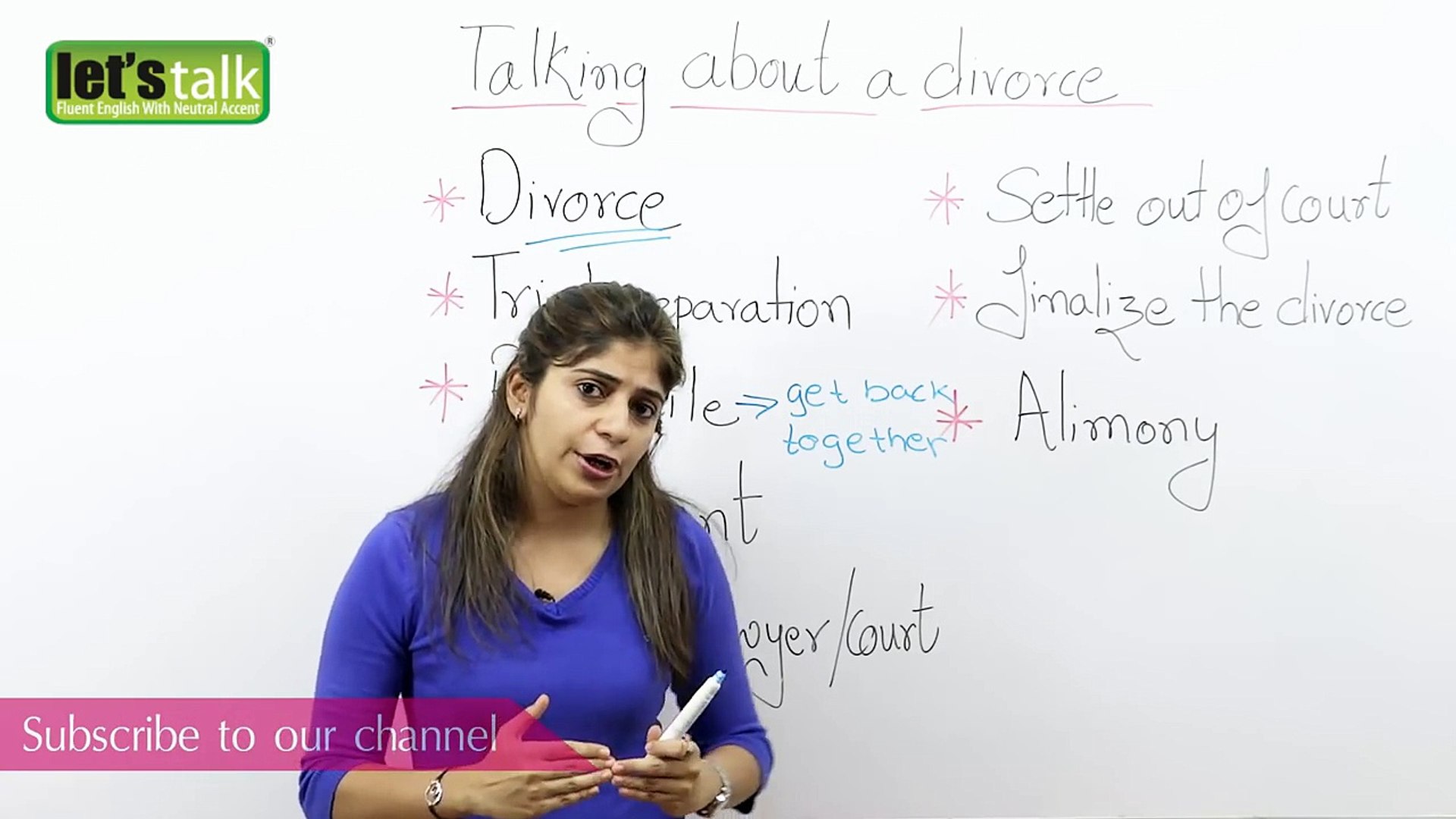 Speaking about a divorce in English - Advanced English Lesson ( ESL )