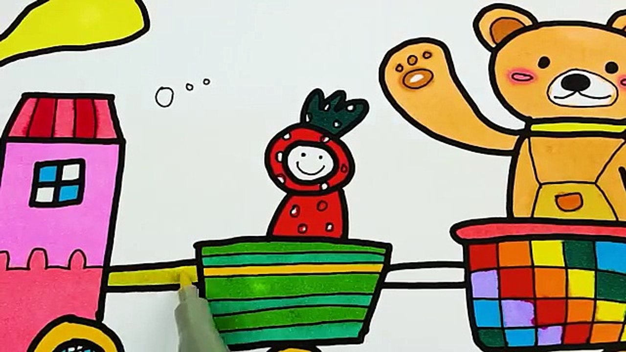 Learn Alphabet Colors For Kids Children Drawing Train Coloring Nursery Rhymes | MariAndColors