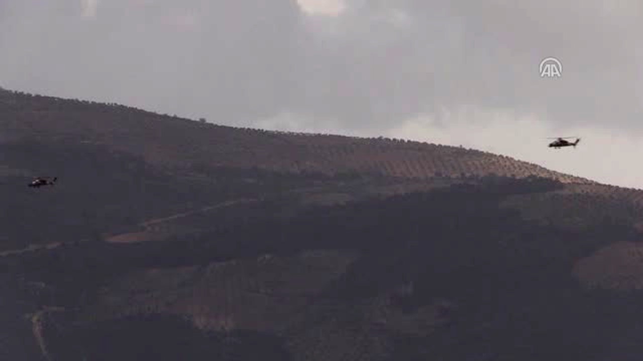 Afrin'deki Terör Hedefleri, Atak Helikopterleri ve Topçu Birliklerince Vuruldu