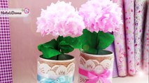 Цветы в горшке ( Гортензия из бумаги своими руками ) / DIY Paper Flowers / NataliDoma