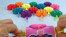 Glitter Play Doh Cars Lollipops with Teddy Halloween Pumpkin Frog Ice Cream Elephant Starfish Molds