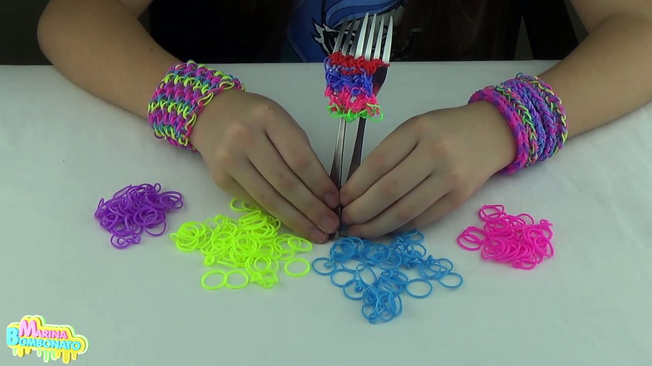 Pulseira Escama de Dragão Rainbow Loom Scale of Dragon Bracelet