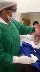 Baby walks just after he is born
