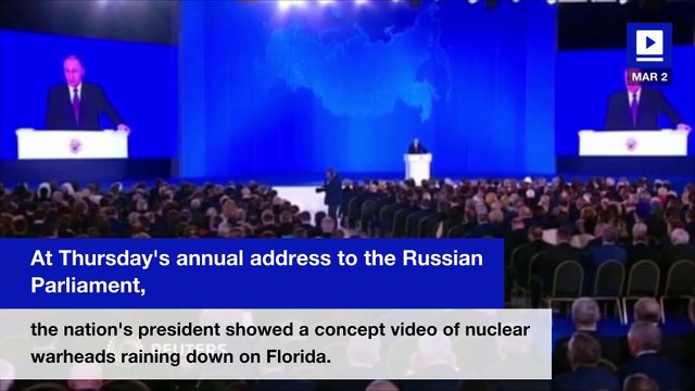 Putin Shows off Russia's Firepower with Video of Warheads Landing on Florida