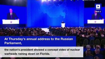Putin Shows off Russia's Firepower with Video of Warheads Landing on Florida