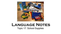 School Supplies - English Language Notes 17 - Back-to-School Shopping