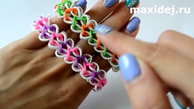 Браслет из резинок на рогатке КАПЕЛЬКИ | Новые браслеты из резинок на рогатке