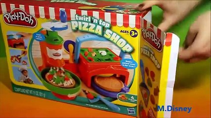 Play-Doh Twirl N Top Pizza Shop Toy by Hasbro & Elmo Eats Yummy Pizza