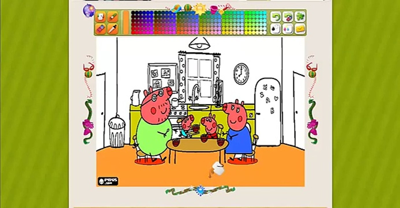 Peppa pig and her family eating breakfast. new English Compilation Peppa Pig