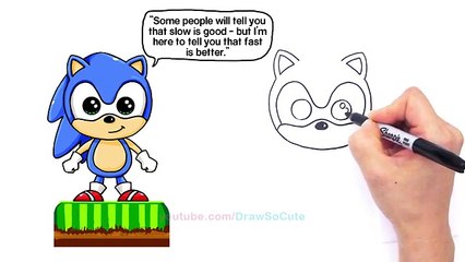 How to Draw Sonic the Hedgehog Cute step by step Easy