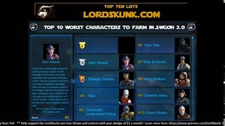 TOP 10 WORST SWGOH Charers to Farm 2.0 | Star Wars: Galaxy of Heroes