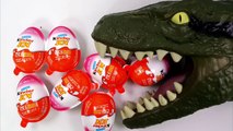 Kinder Dino Dinosaur Surprise Eggs Learn Colors Finger Family Nursery Rhymes For Kids Milk Bottles