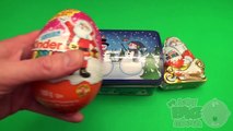 A Christmas Party! Opening a Christmas Tin Filled with Surprises and 2 Jumbo Kinder Surprise Eggs!