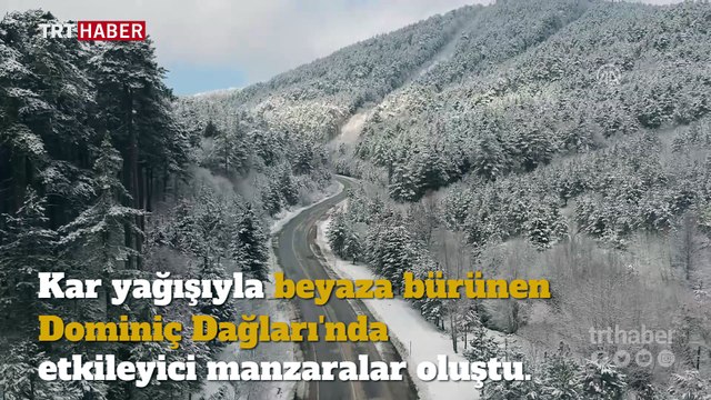 Kar yağışı Domaniç Dağları'nı beyaza bürüdü