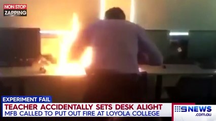 Un prof enflamme une salle de cours après une expérience scientifique (vidéo)