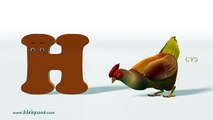 A is For Apple Nursery Rhyme  3D Animation Alphabet ABC Phonics Songs for kids
